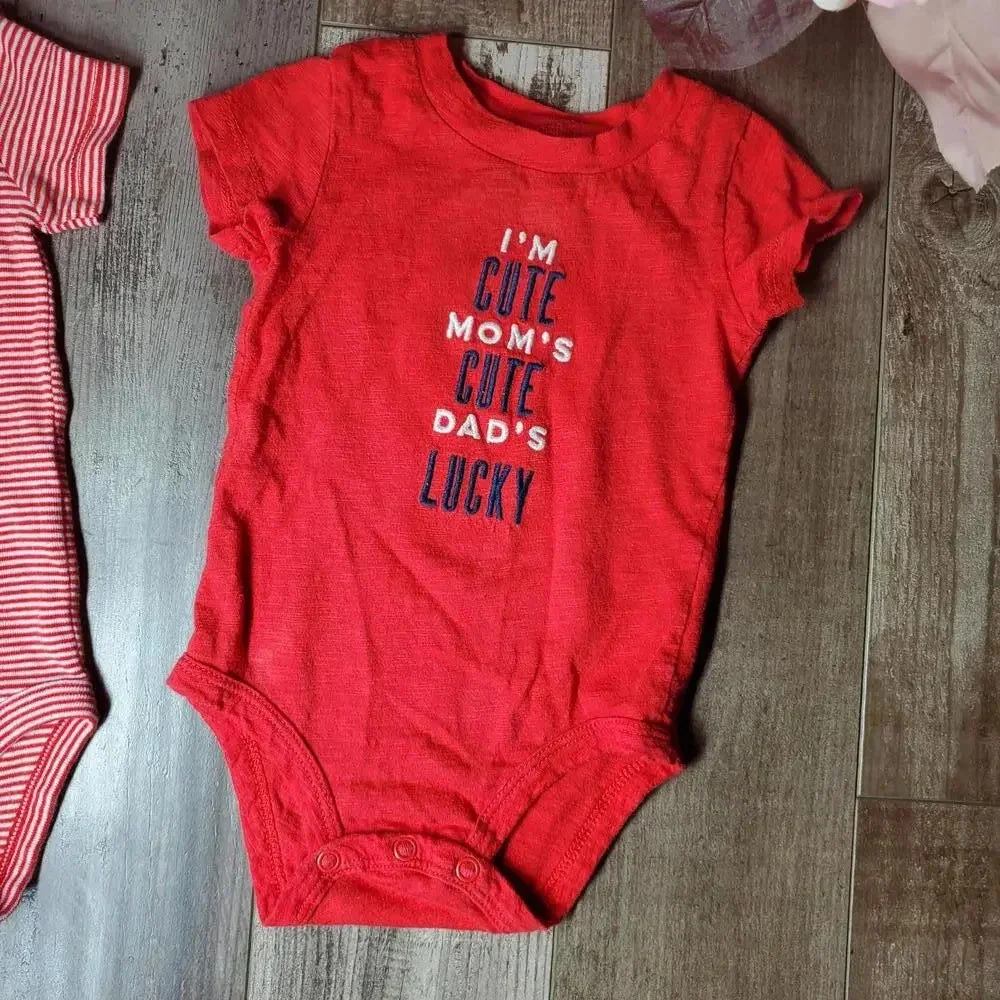 Carter's 3 Piece Baby Boy 6m Top Bundle 100% Cotton Red Blue NWOT
